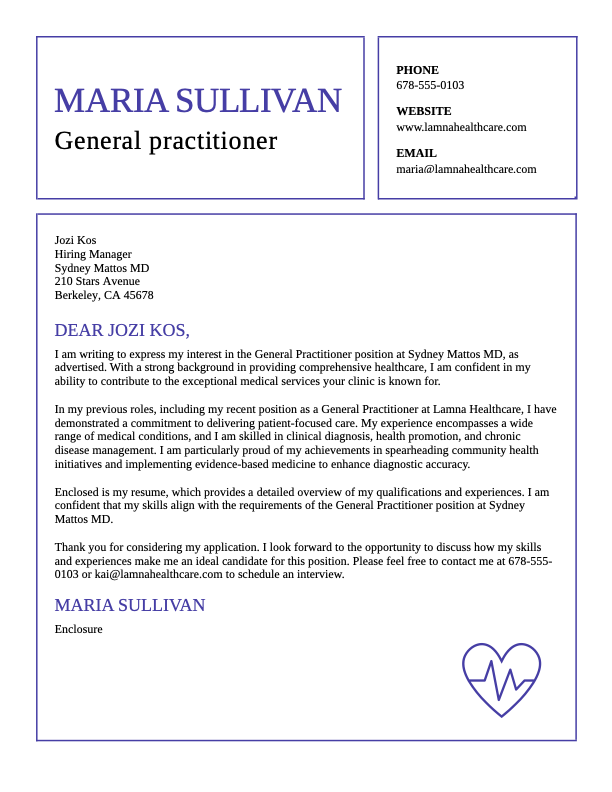 Retro vibes professional cover letter